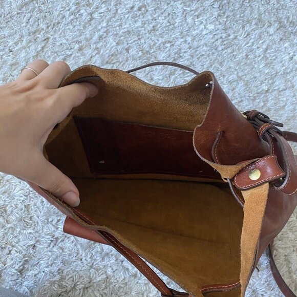 Il Bisonte shoulder bag made in Italy brown genuine leather used from Japan - Picture 9 of 16